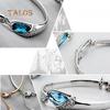 Fashion Lady Silvery Colory Color Metal Chain Bracelet Charm Cuff Peacock Blue Bangle Trinket