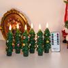 6 Pcs LED Flameless Tree Taper Candles with Remote 5.12" Real Wax Flickering Candles with 3D Flame Wick Battery Operated Candlesticks for Holiday