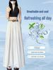 Bohemian High-Waisted Wide-Leg Cotton Linen Feel Floor-Length Pants with Free Belt - Plus Size Women's Retro Style.