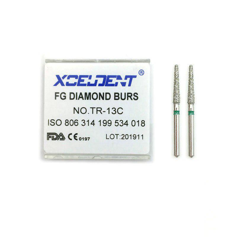 10pcs Dental Diamond Burs Drills High Speed Handpiece Polishing Whitening Tools for Dentist Dental Burs FG 1.6M TR-13C