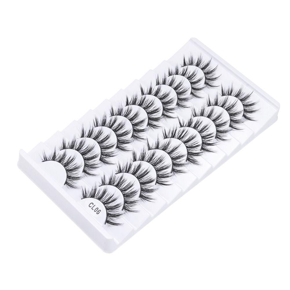 10 Pairs Natrual Long False Eyelashes Full Strip Fake Eyelash 3D Faux Mink Lash Eye Lash Extension