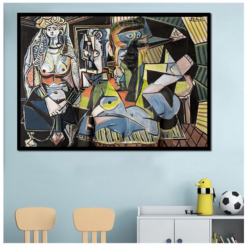 Women Of Algiers by Pablo Picasso Posters and Prints Oil Painting On Canvas Wall Art Picture for Living Room Cuadros Decoration
