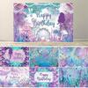Mermaid Princess Theme Backdrop – Baby Girl'S Birthday Party Decor, Baby Shower Photography Banner & Props Supplies-Tapestry