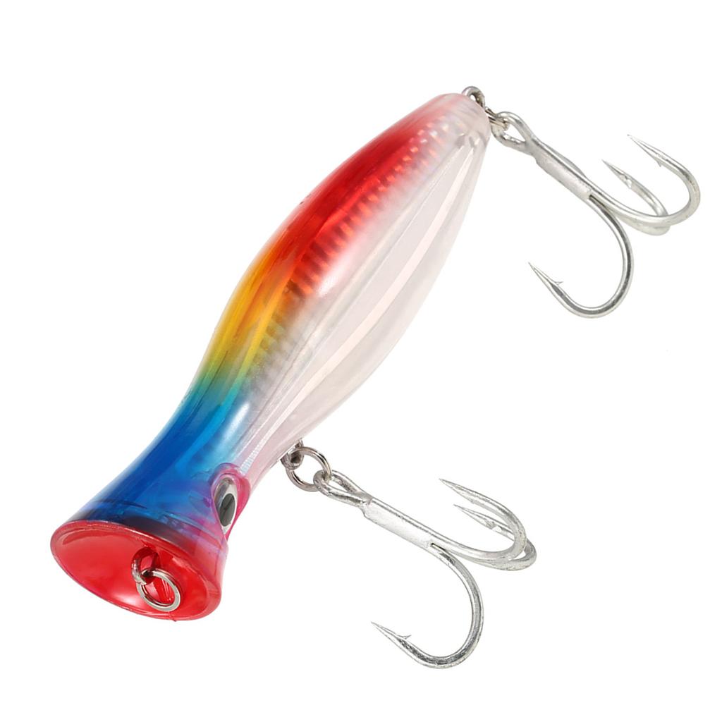 12cm / 45g Large Popper Lure Artificial Seal Lure 3D Eyes Hard Popper Fishing Lure with Hooks and Ring for Saltwater Freshwater