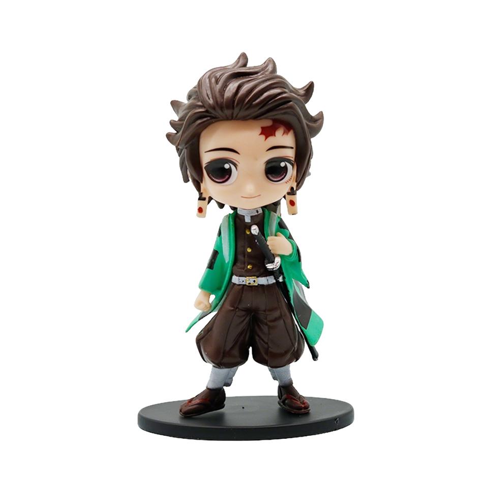 New Anime 13Cm Demon Slayer Figure Nezuko Tanjirou Zenitsu Inosuke Kyoujurou Giyuu Kawaii Qposket Pvc Model Toys Children Gift
