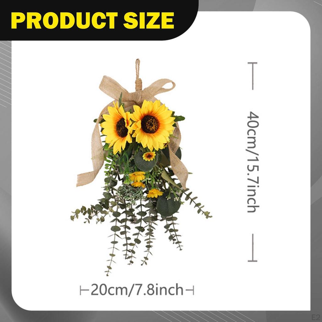 Artificial Swag Lifelike Hanging Decoration Floral Spring Summer Door Wreath for Indoor Harvest