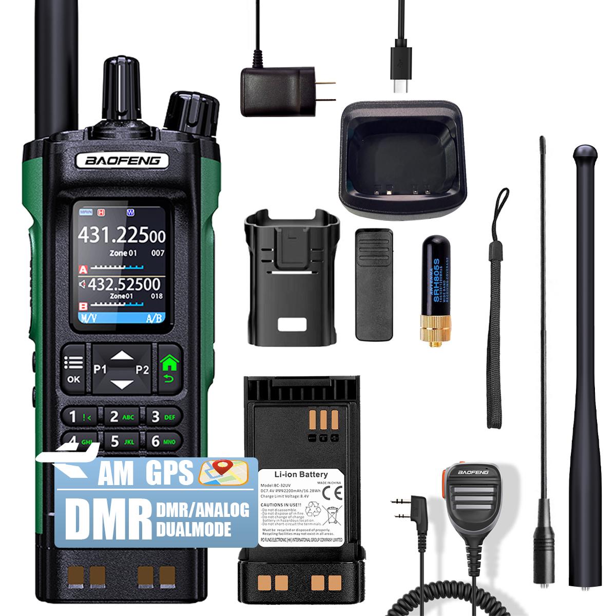 Baofeng DM-32UV DMR Digitální rádio GPS APRS Letecké pásmo Rx AES256 Nahrávání Type-C Dva časové sloty Amatérský vysílačák Úroveň 1&2 EURO červená