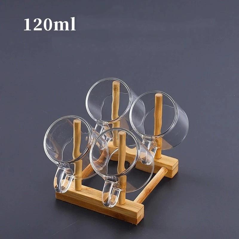 120ml Colorful Handle Glass Tea Cup with Handle – Heat Resistant High Borosilicate Water Cup