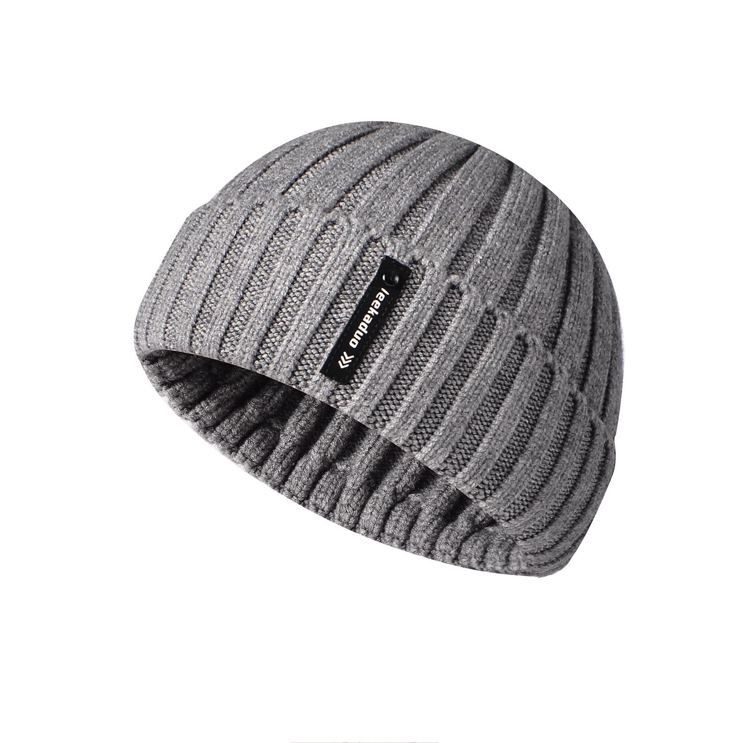 

Korean Knitted Cold Hat Couple s Hip Hop Street Hat Short Dome Hat Winter Warm Hat one size темно-сірий