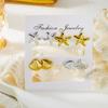 4Pairs/Set Starfish Shell Stud Earrings for Women Gold Silver Color Ocean Beach Earrings Fashion Jewelry