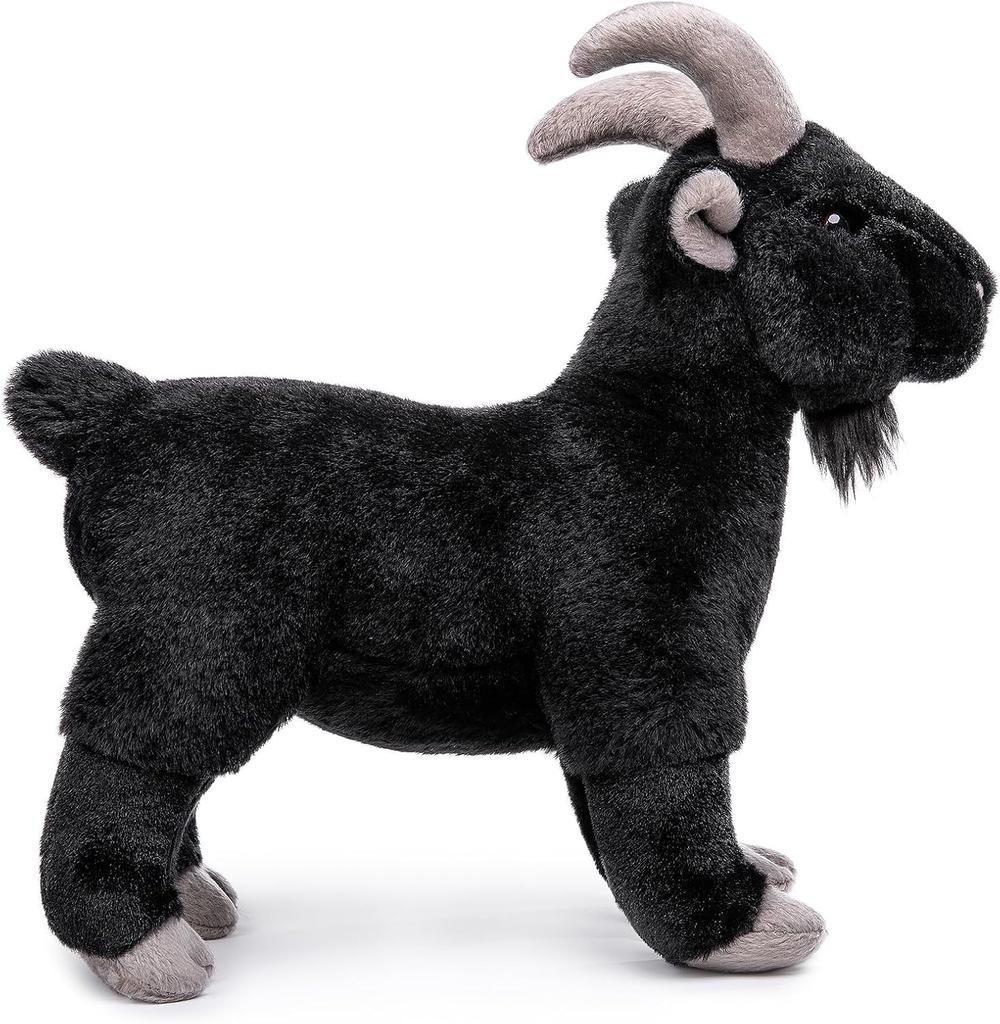 ZHONGXIN MADE Goat Plush Toy 12 Inch Realistic and Cute Black Goat Plush Super Great Gift for Animal Unique Safe Body Baby Christmas Gift (Approx.