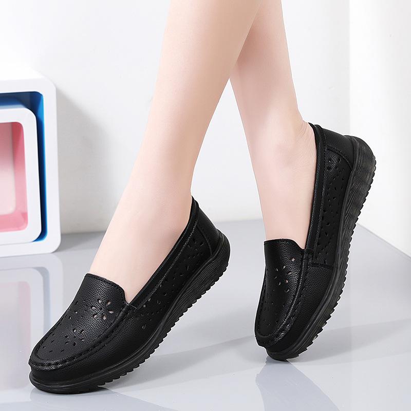 Women's Summer Classic Comfort Penny Loafers Casual Cut Out Slip-On Lightweight Walking Flats Hollow Driving Work Business Mocs Boat Shoes for Women