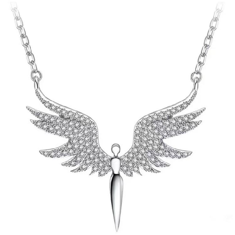 

Fashionable Angel Wing Inspired Necklace Fine Alloy Pendant Neckchain Jewelry Gift For Everyday Or Party Outfits 1