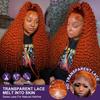 13x6 Lose Deep Wave Orange Ingwer Spitzenfrontal Perücke Echthaar 13x4 Lockige Spitzenfront Perücke 350 Farbige Orange Lockige Echthaar Perücke