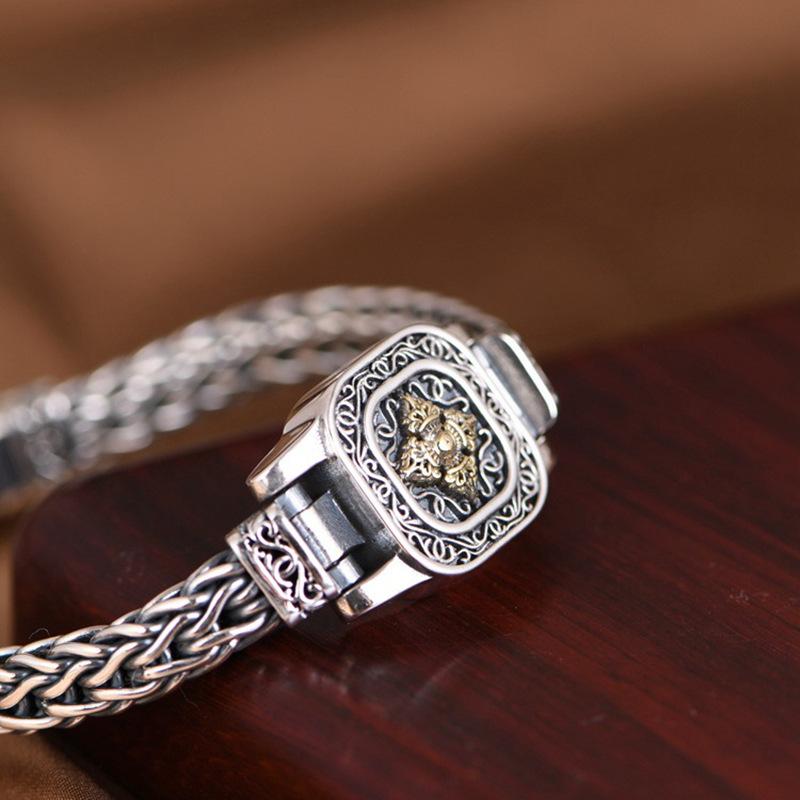 Retro Vintage Trend Diamond Pestle Watch Chain Style Men's Bracelet