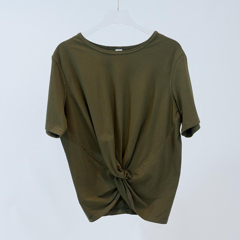 

Women s Quick-Dry Casual Loose Crop Top - Short Sleeve, Solid Color, Lightweight Summer Fitness Style L/size 110~120 jin