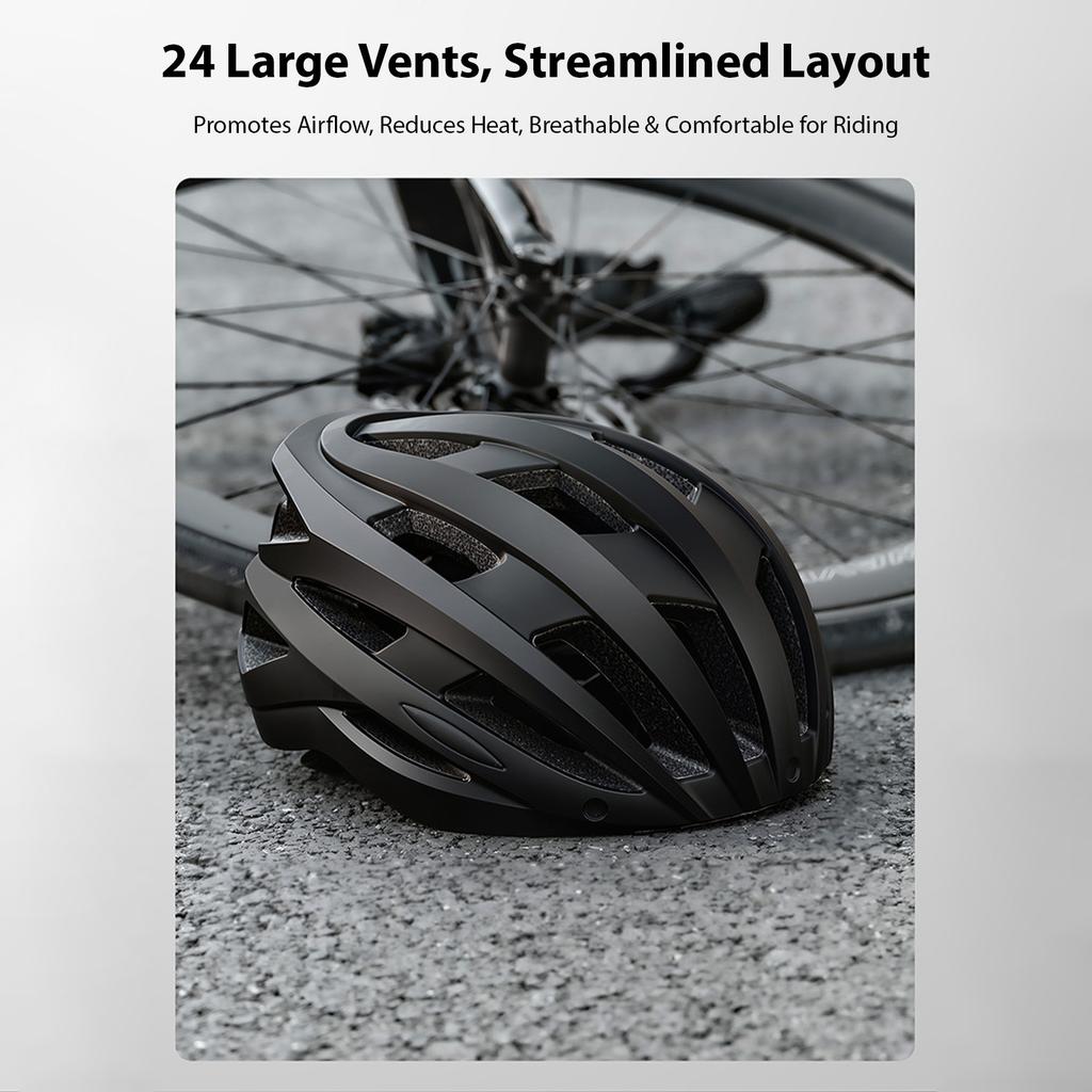 Bike Helmet with Magnetized Goggles 24 Ventilation Holes for Men Women Large Head Size 62-65cm Riding Helmet