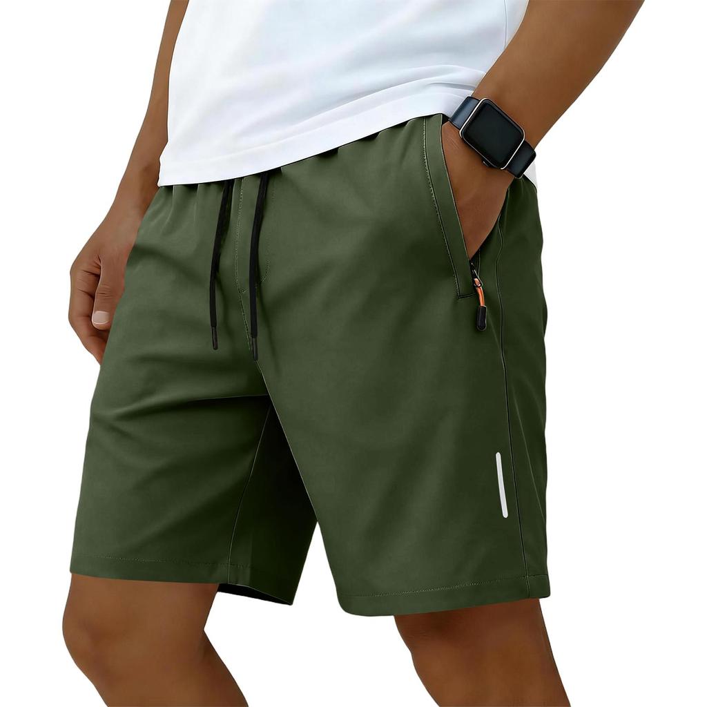 Athletic Shorts For Men Casual Activewear Elastic Waist Stretch Performance Workout Running Shorts With Zip Pockets