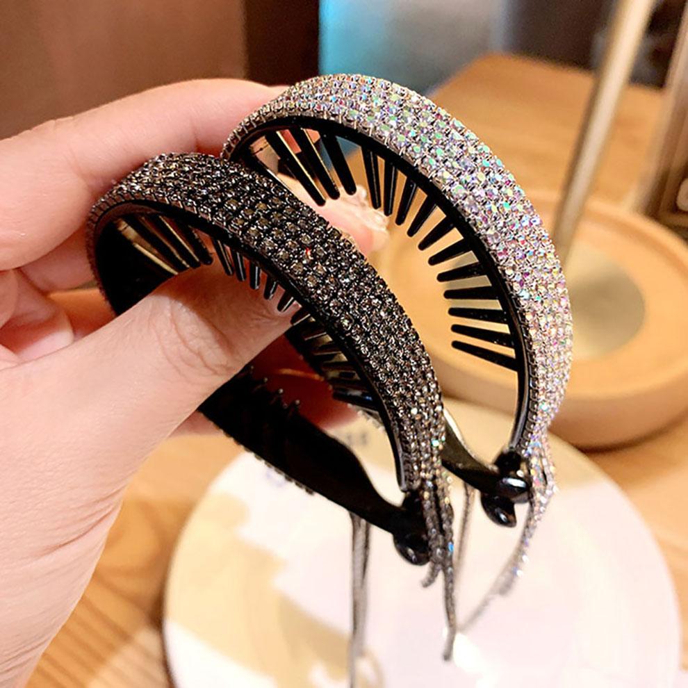 Luxus Strass Quaste Pferdeschwanz Haarklammern Haarspangen Elegante Spangen Haarnadel