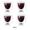 4PCS Heat-Resistant Double Transparent Glass Cup 80ML Milk Whiskey Tea Beer Espresso Coffee Cup Drinkware Cups Drinking Glasse