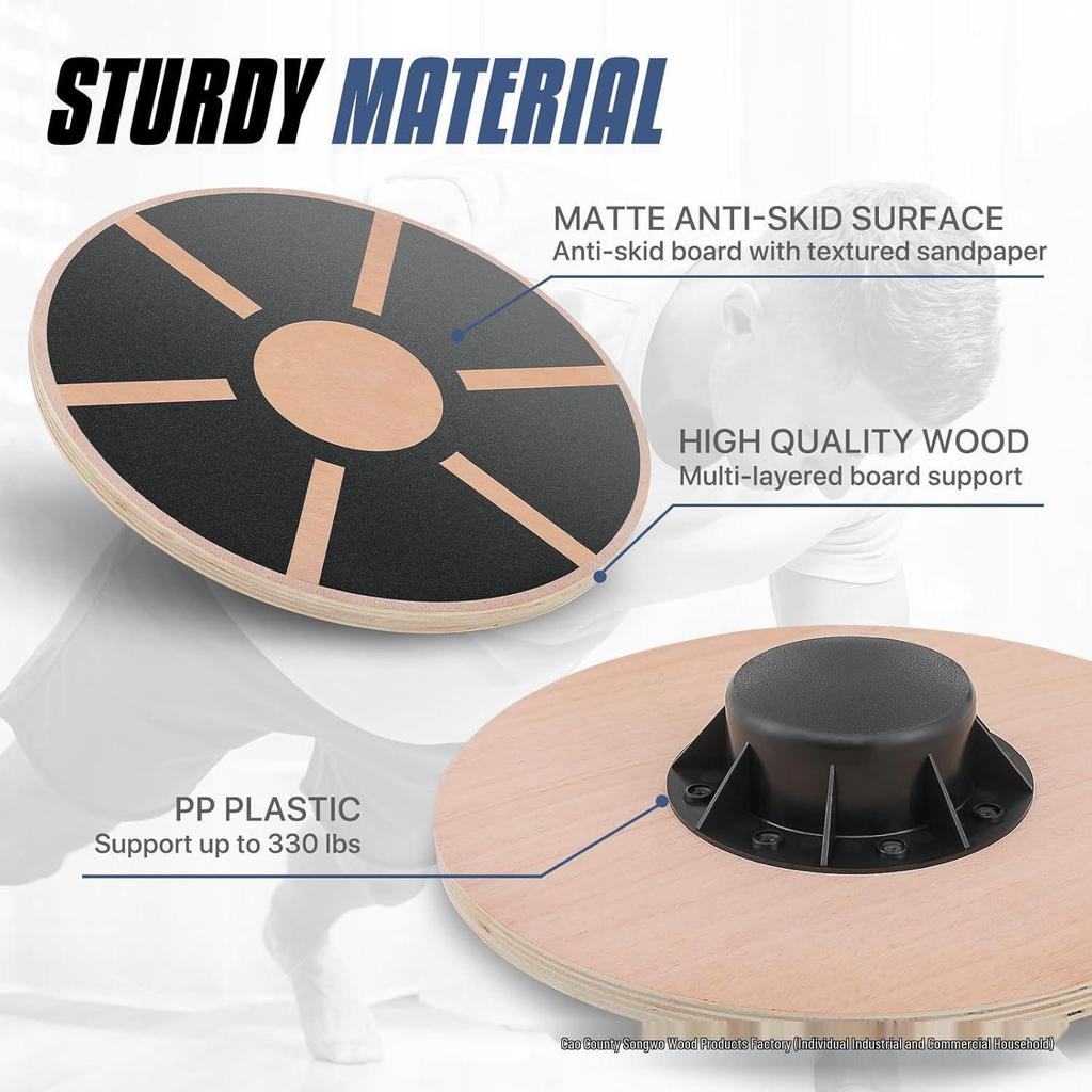 In-Stock Cross-Border Non-Slip Balance Board for Kids & Adults - Wooden Yoga Trainer