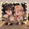 VIKAMA Night Cat Girl Couple Tapestry Cures Cute Anime Background Buins Dormitory Decoration Tapestry Room Decoration