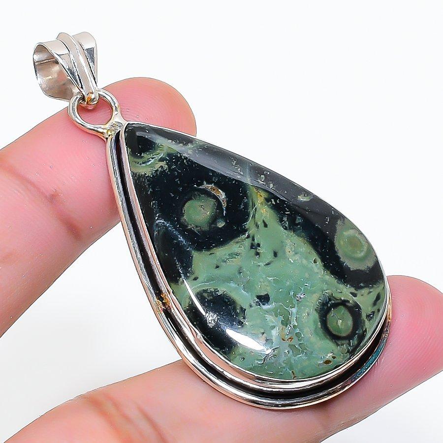 Natural Kambaba Jasper Gemstone 925 Sterling Silver Jewelry Pendant 2.21 AP-14992