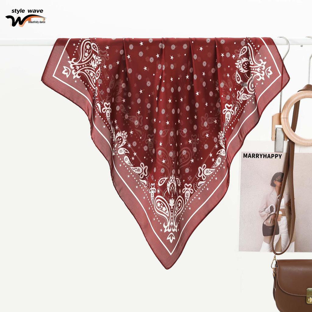 Elegant fransk blommig sidenscarf: Mångsidig Fyrkantig Sjal för Kvinnor