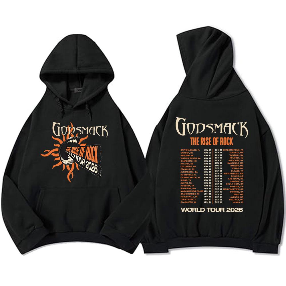 

GODSMACK The Rise of Rock Tour 2026 Hoodies Casual Men Women Pullovers Graphic Tops Fleece Long Sleeve Hooded Sweatshirts XS