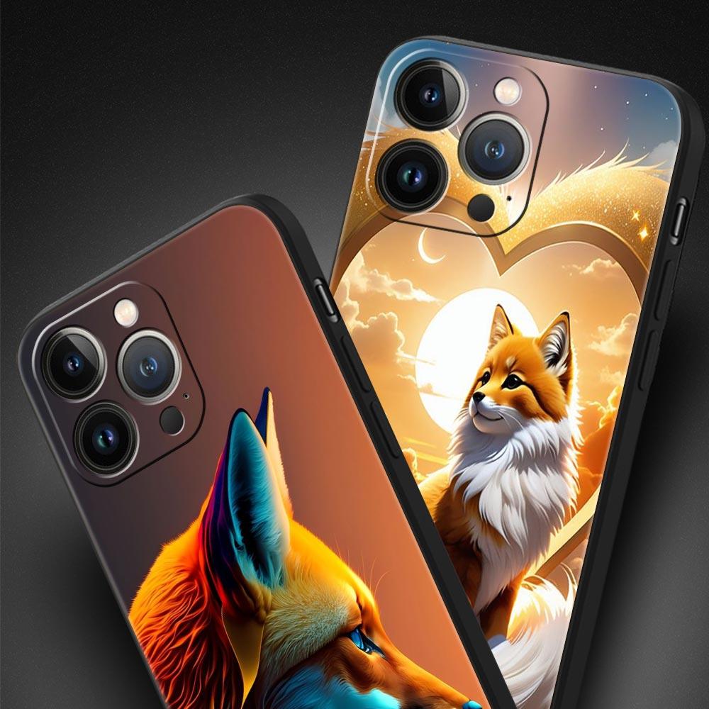 Phone Case Cover for iPhone 17 Pro Max 16 15 14 13 12 11 Pro Max Plus 17AIR Shockproof Soft TPU Shell Cute Animal Fox Fundas Bag