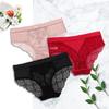 Mid Waist Sexy Lace Triangle Pantie Transparent Seamless Elastic Wide Waist Underwear Women's Triangle Panties