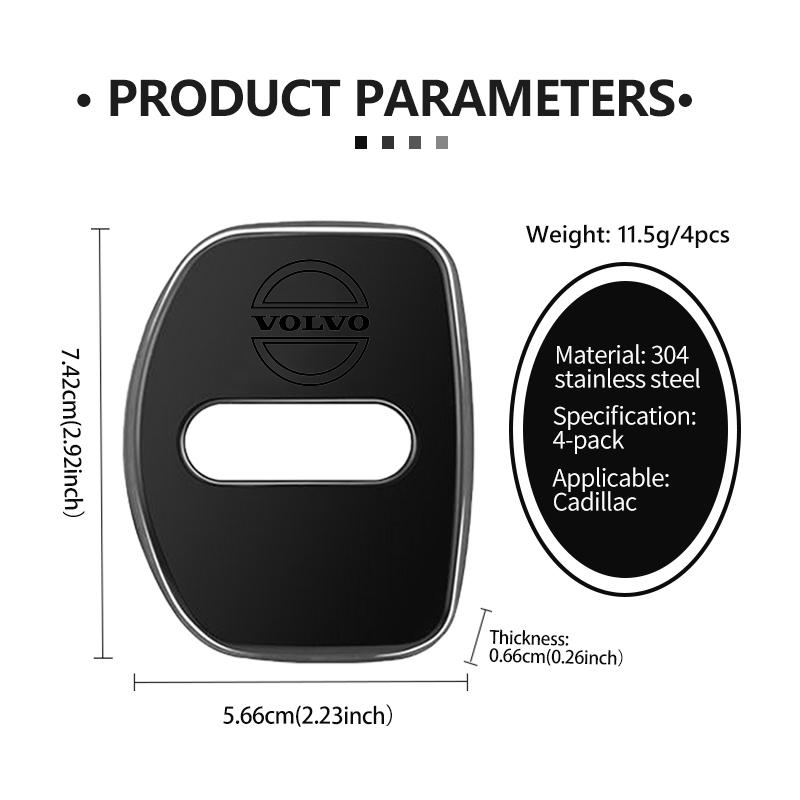 kdvns0 For Volvo Car Door Lock Cover Stainless Steel Anti Corrosion Protection V50 S60 XC60 S40 XC40 XC90 V60 S80 S90 V70 XC70