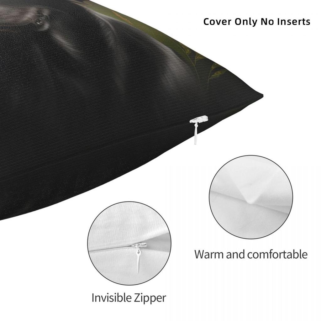 Black Labrador Retriever Square Pillowcase Polyester Linen Velvet Creative Zip Decor Room Cushion Case