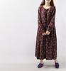 Spring Women's Cotton and Linen Floral Long Sleeved Dress