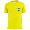 Mens Sweden Pocket Shield Badge Football T Shirt Soccer Footy