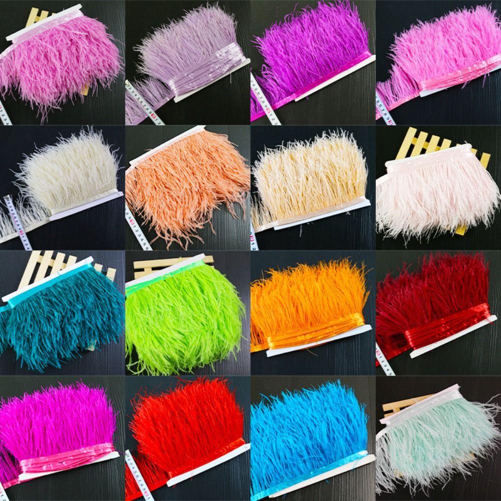 1 Meter Ribbon Tassel Natural Ostrich Feathers Ostrich Feathers Trim Wedding Party Decoration