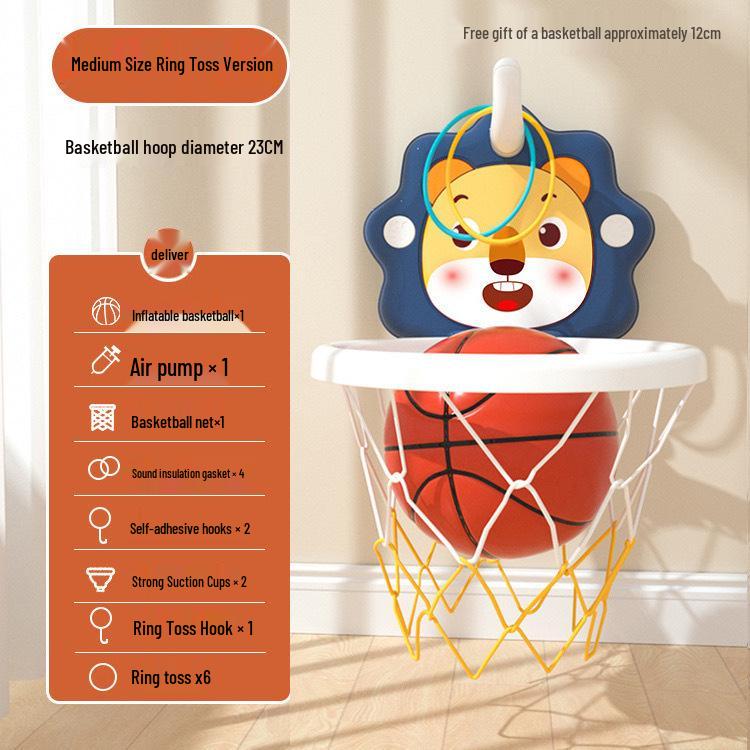 Kids' No-Drill Indoor Basketball Hoop with Suction Cup for Silent Play