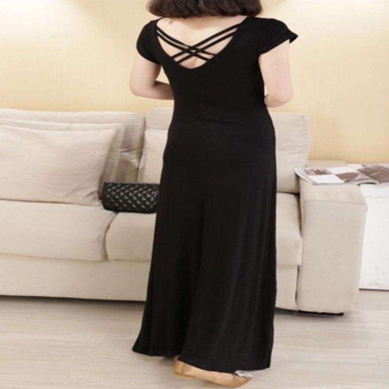 

Striped Short Sleeve High Waist Camisole Beach Dress - Backless Summer Long Dress for Women Extra Large