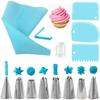 Piping Bags and Tips Set Cake DIY Decorating Kit with Stainless Steel Nozzle Reusable Silicone Pastry Cake Decorating Tools