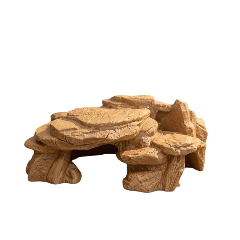 Realistic Texture Aquarium Fish Shelter Simulated Rock Reptile Resting Place Aquariums