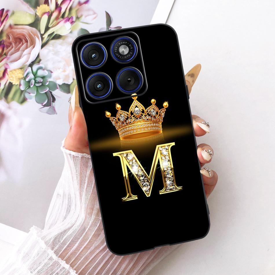 For Motorola Edge 70 Fashion Crown Letter Phone Case For Motorola Moto X70 Air Edge70 5G XT2601-2 Black Silicone Soft Cases