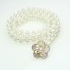 New Double Row Flying Butterfly Pearl Waist Chain Elastic Belt Ladies Dress Decor Flexible Adorn Elegant Glitter Stylish