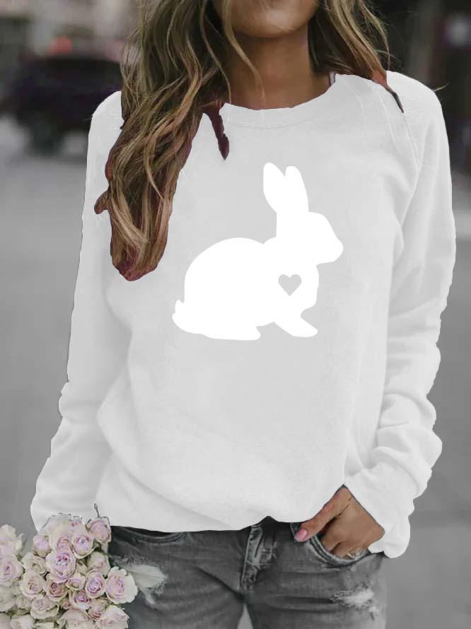 Women's Rabbit Print Round Neck Sweatshirt, 2026 Edition