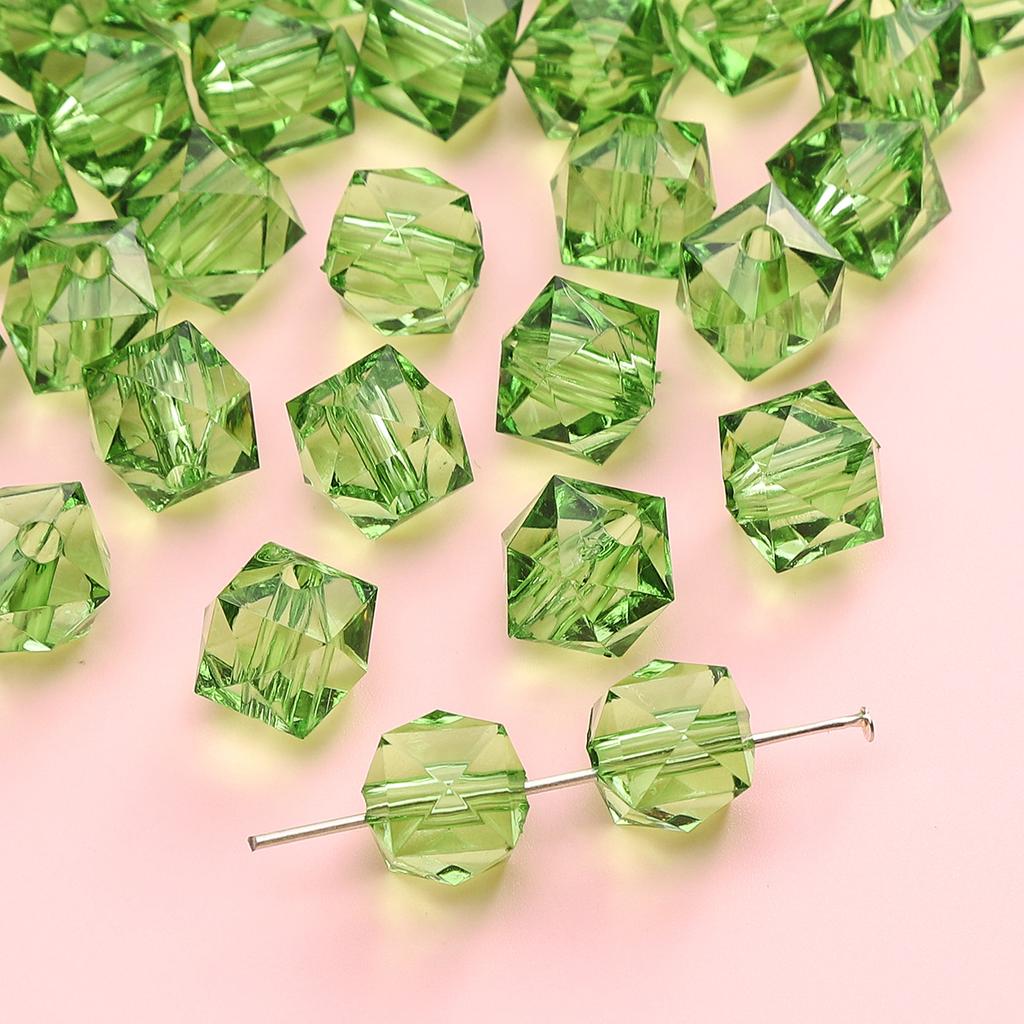 Handmade Beads Diamond-shaped Faceted Beads Acrylic Transparent Irregular Faceted Round Beads Beads DIY Bracelet Cell Phone Chain Jewelry Loose Beads