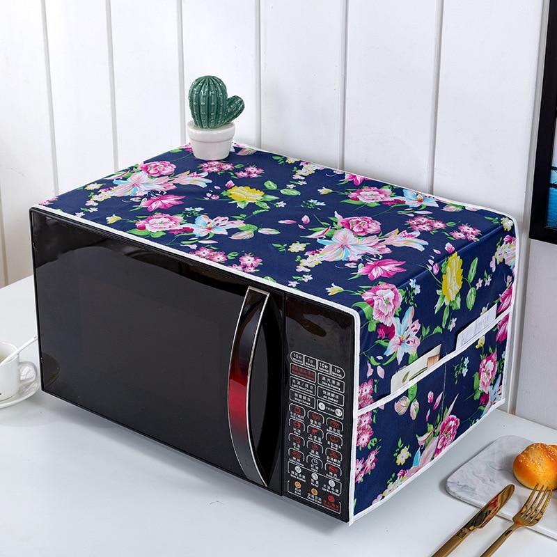 Cloth Pocket Microwave Dust Cover Cartoon Butterfly Tree Leaf Printed Microwave Dust Cover Water Proof Oven Cover Towels Dustproof