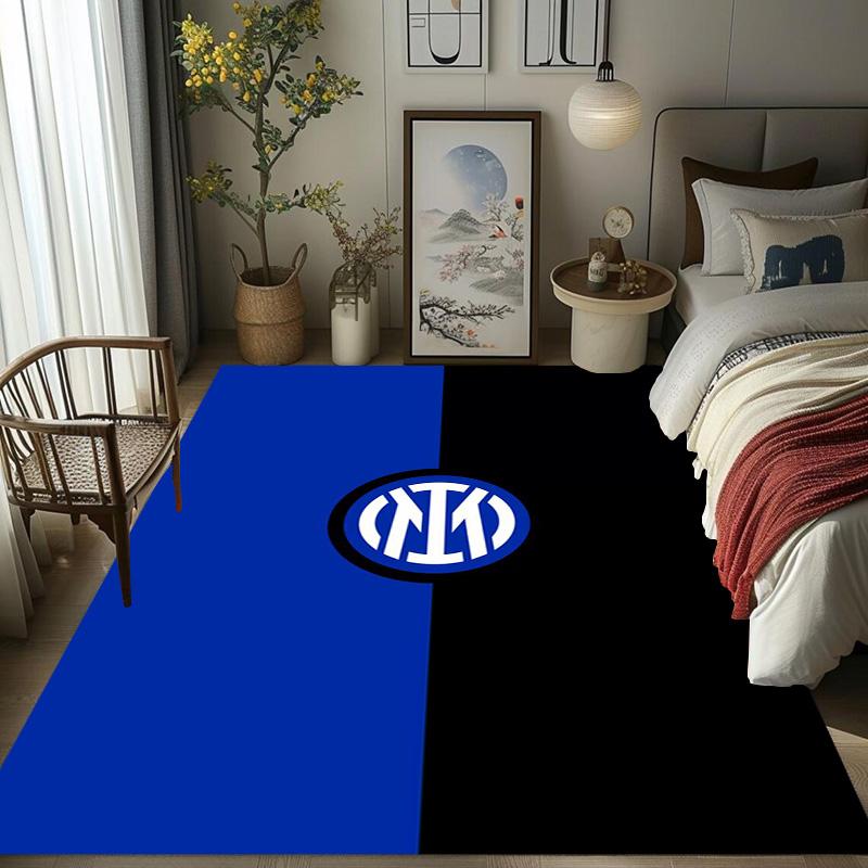 Inter Milan Emblem Dynamic Background Carpet Printing Living Room and Bedroom Mats Dormitory Decoration Protective Pad Art