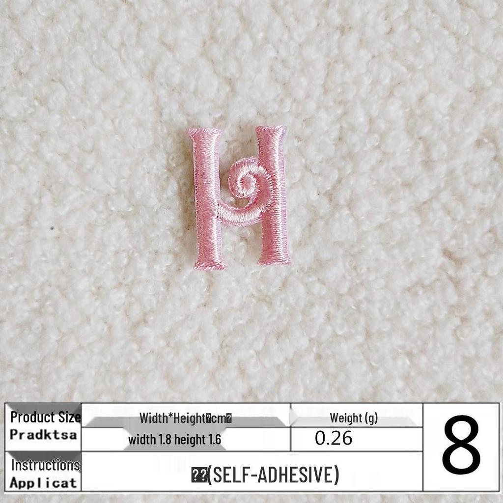 Pink English Letter Embroidery Patch for DIY Clothing