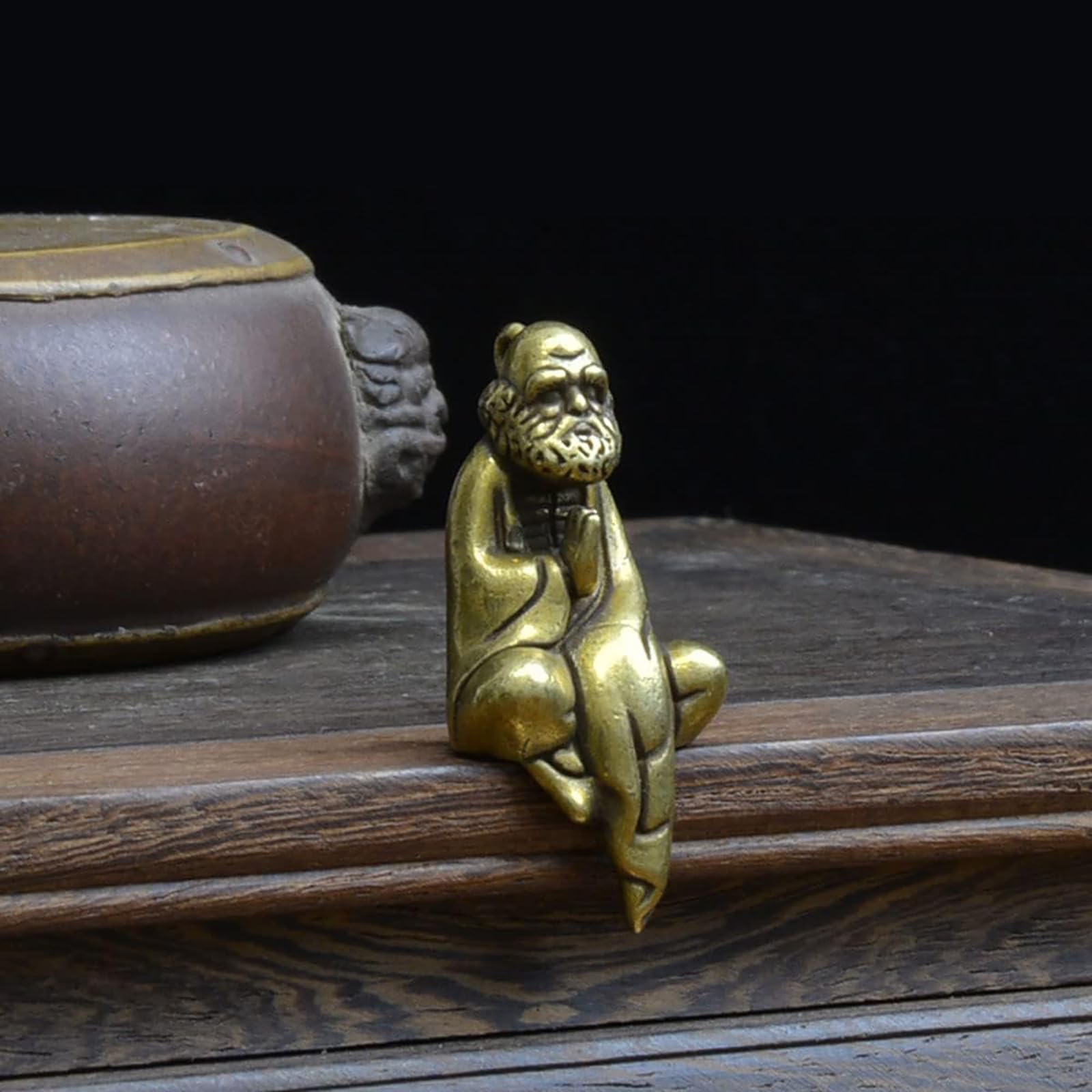 

RemeeHi Bodhidharma Statue, Brass, Seated Bodhidharma, Prosperity, Good Fortune, Victory, Gambling, Feng Shui, Small Buddha Statue, B-030