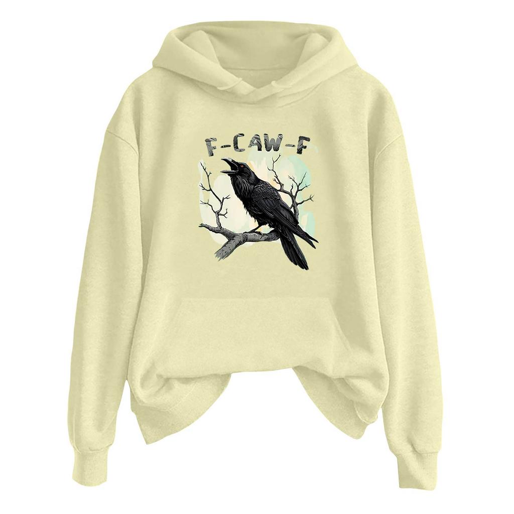 Women's Fashionable Casual Long Sleeve Hooded Printed Sweatshirt