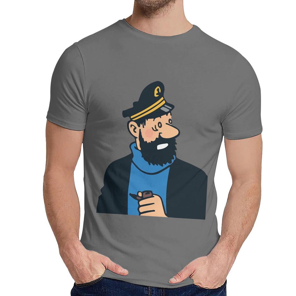 Natural Cotton Captain Haddock The Adventures Of Tintin T Shirt Unisex Design Leisure Fashion O